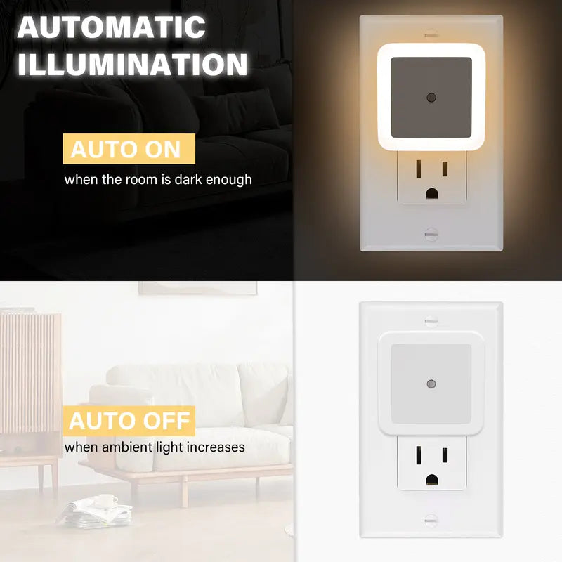 Night Lights Plug into Wall 6-Pack, Plug in Night Light, Dusk to Dawn Nightlight Led Night Lights
