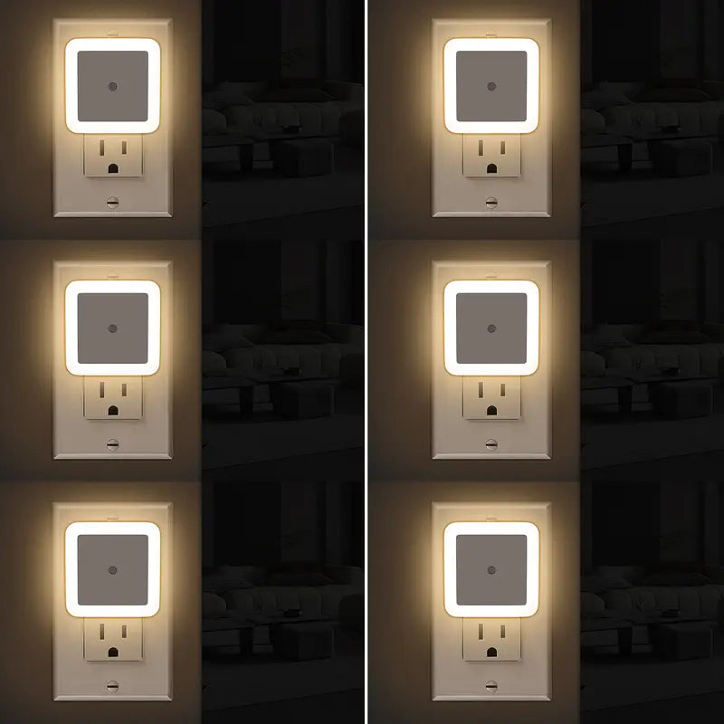 Night Lights Plug into Wall 6-Pack, Plug in Night Light, Dusk to Dawn Nightlight Led Night Lights