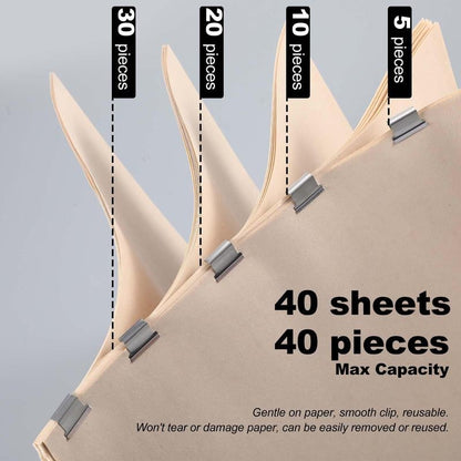 Portable Binder Clip Stapler - Includes 50 reusable clips