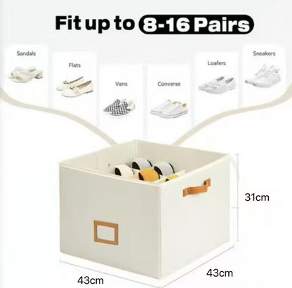 Fabric shoe organizer, storage box